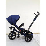 Tricicleta +8 luni evolutiva, cu pozitie de somn, scaun rotativ si muzica distractiva, culoare albastru , BBD5099EVAA