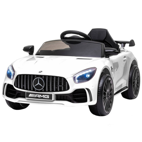Masinuta electrica pentru copii Mercedes-Benz AMG GT-R 50W 12V, Roti Spuma EVA, culoare Alba