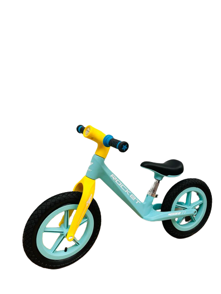 Bicicleta fara pedale ROCKET cu roti gonflabile , marime roti 12 inch si lumini, BLUE