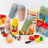 Sticla de plastic cu pai Nava 380ml roz
