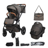 Carucior modular 2in1 C Nessia Anthracite+Balansoar bebelusi C Velio Butternut