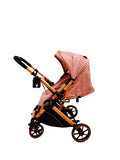 Carucior sport Belecoo,  cu maner reversibil , pozitie somn, pliere tip troller, max 22 kg, 6-36 luni, BBDB1, ROZ