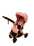 Carucior sport Belecoo,  cu maner reversibil , pozitie somn, pliere tip troller, max 22 kg, 6-36 luni, BBDB1, ROZ