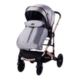 Carucior 3 in 1, L-Sun F6 ,Cadru aluminiu, Ultrapliabil, Cu Parte Sport  si salteluta moale, Scoica auto , Reversibil, Huse pentru picioare, Geanta parinti, Pana la 22 kg, gri