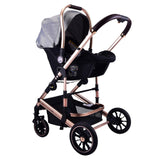 Carucior 3 in 1, L-Sun F6 ,Cadru aluminiu, Ultrapliabil, Cu Parte Sport  si salteluta moale, Scoica auto , Reversibil, Huse pentru picioare, Geanta parinti, Pana la 22 kg, gri