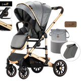 Carucior 3 in 1, L-Sun F6 ,Cadru aluminiu, Ultrapliabil, Cu Parte Sport  si salteluta moale, Scoica auto , Reversibil, Huse pentru picioare, Geanta parinti, Pana la 22 kg, gri