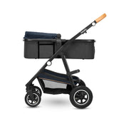 Carucior 3 in 1, Lionelo, Amber, Cadru aluminiu, Cu landou intarit si salteluta moale, Cu scoica auto testata ADAC, Reversibil, Cu accesorii, Geanta parinti, Pana la 22 kg, Albastru