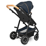Carucior 3 in 1, Lionelo, Amber, Cadru aluminiu, Cu landou intarit si salteluta moale, Cu scoica auto testata ADAC, Reversibil, Cu accesorii, Geanta parinti, Pana la 22 kg, Albastru