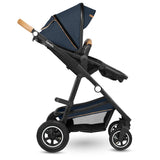 Carucior 3 in 1, Lionelo, Amber, Cadru aluminiu, Cu landou intarit si salteluta moale, Cu scoica auto testata ADAC, Reversibil, Cu accesorii, Geanta parinti, Pana la 22 kg, Albastru