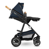 Carucior 3 in 1, Lionelo, Amber, Cadru aluminiu, Cu landou intarit si salteluta moale, Cu scoica auto testata ADAC, Reversibil, Cu accesorii, Geanta parinti, Pana la 22 kg, Albastru