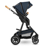 Carucior 3 in 1, Lionelo, Amber, Cadru aluminiu, Cu landou intarit si salteluta moale, Cu scoica auto testata ADAC, Reversibil, Cu accesorii, Geanta parinti, Pana la 22 kg, Albastru