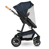 Carucior 3 in 1, Lionelo, Amber, Cadru aluminiu, Cu landou intarit si salteluta moale, Cu scoica auto testata ADAC, Reversibil, Cu accesorii, Geanta parinti, Pana la 22 kg, Albastru