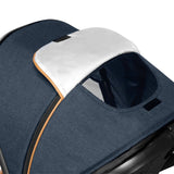 Carucior 3 in 1, Lionelo, Amber, Cadru aluminiu, Cu landou intarit si salteluta moale, Cu scoica auto testata ADAC, Reversibil, Cu accesorii, Geanta parinti, Pana la 22 kg, Albastru