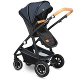 Carucior 3 in 1, Lionelo, Amber, Cadru aluminiu, Cu landou intarit si salteluta moale, Cu scoica auto testata ADAC, Reversibil, Cu accesorii, Geanta parinti, Pana la 22 kg, Albastru