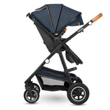 Carucior 3 in 1, Lionelo, Amber, Cadru aluminiu, Cu landou intarit si salteluta moale, Cu scoica auto testata ADAC, Reversibil, Cu accesorii, Geanta parinti, Pana la 22 kg, Albastru