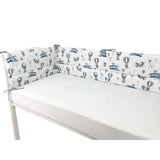 Aparatoare pentru patut, MimiNu, Din bumbac certificat Oeko Tex Standard 100, 180x30 cm, Cu panglici, Blue Plane