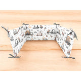 Aparatoare pentru patut, MimiNu, Din bumbac certificat Oeko Tex Standard 100, 180x30 cm, Cu panglici, Design, Cars Grey