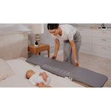 Bariera de protectie pentru pat, Lionelo, Lora XL, Pliabila, Sistem de blocare StandSafe, Geanta de transport inclusa, 150x46 cm, Conform cu BS 7972:2001+A1:2009, Gri