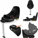Baza scaun auto i-Size, Lionelo, Moxie, Rotativa 360, Cu isofix si picior stabilizator, Cu indicatori pentru instalare corecta, Negru