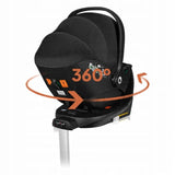 Baza scaun auto i-Size, Lionelo, Moxie, Rotativa 360, Cu isofix si picior stabilizator, Cu indicatori pentru instalare corecta, Negru