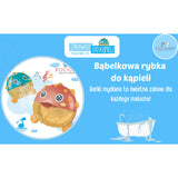 Jucarie Interactiva de baie, Bocioland, Peste cu difuzor pentru baloane de spuma si muzica, Fixare cu Ventuze, Verde, 20x20 cm