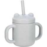 Cana din silicon, FreeON, fara BPA, Cu manere, Cu pai, 6 luni+, Conform cu standardul european de securitate EN 14350:2020, Grey