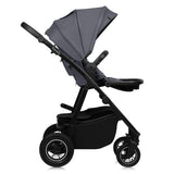 Carucior 2 in 1, Lionelo, Amber Plus, Cadru aluminiu, Cu landou intarit si salteluta moale, Reversibil, Maner ajustabil, Cu accesorii, Cu ventilatie panoramica 3D, Pana la 22 kg, EN1888-1, EN1888-2, EN1466, Gri inchis