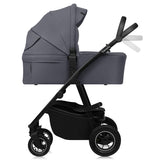 Carucior 2 in 1, Lionelo, Amber Plus, Cadru aluminiu, Cu landou intarit si salteluta moale, Reversibil, Maner ajustabil, Cu accesorii, Cu ventilatie panoramica 3D, Pana la 22 kg, EN1888-1, EN1888-2, EN1466, Gri inchis