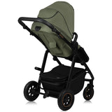 Carucior 2 in 1, Lionelo, Amber Plus, Cadru aluminiu, Cu landou intarit si salteluta moale, Reversibil, Maner ajustabil, Cu accesorii, Cu ventilatie panoramica 3D, Pana la 22 kg, EN1888-1, EN1888-2, EN1466, Verde