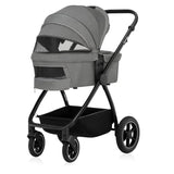 Carucior 2 in 1, Lionelo, Meril, Cu landou si scaun cu dimensiune XL, Reversibil, Cu sistem de ventilatie 3D, Cu accesorii, Pana la 22 kg, Conform cu EN1888-1 EN1888-2, EN1466, Gri