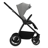 Carucior 2 in 1, Lionelo, Meril, Cu landou si scaun cu dimensiune XL, Reversibil, Cu sistem de ventilatie 3D, Cu accesorii, Pana la 22 kg, Conform cu EN1888-1 EN1888-2, EN1466, Gri