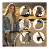 Carucior 2 in 1, Lionelo, Meril, Cu landou si scaun cu dimensiune XL, Reversibil, Cu sistem de ventilatie 3D, Cu accesorii, Pana la 22 kg, Conform cu EN1888-1 EN1888-2, EN1466, Gri