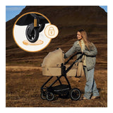 Carucior 2 in 1, Lionelo, Meril, Cu landou si scaun cu dimensiune XL, Reversibil, Cu sistem de ventilatie 3D, Cu accesorii, Pana la 22 kg, Conform cu EN1888-1 EN1888-2, EN1466, Gri