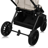 Carucior 2 in 1, Lionelo, Mika Plus, Cadru din aluminiu, Cu landou intarit si salteluta moale, Reversibil, Cu sistem de ventilatie 3D, Cu accesorii, Pana la 22 kg, Conform cu EN1888-1 EN1888-2, EN1466, Bej