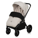 Carucior 2 in 1, Lionelo, Mika Plus, Cadru din aluminiu, Cu landou intarit si salteluta moale, Reversibil, Cu sistem de ventilatie 3D, Cu accesorii, Pana la 22 kg, Conform cu EN1888-1 EN1888-2, EN1466, Bej