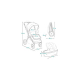 Carucior 2 in 1, Lionelo, Mika Plus, Cadru din aluminiu, Cu landou intarit si salteluta moale, Reversibil, Cu sistem de ventilatie 3D, Cu accesorii, Pana la 22 kg, Conform cu EN1888-1 EN1888-2, EN1466, Gri