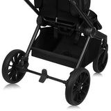 Carucior 2 in 1, Lionelo, Mika Plus, Cadru din aluminiu, Cu landou intarit si salteluta moale, Reversibil, Cu sistem de ventilatie 3D, Cu accesorii, Pana la 22 kg, Conform cu EN1888-1 EN1888-2, EN1466, Negru