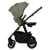 Carucior 3 in 1, Lionelo, Amber Plus, Cadru aluminiu, Cu landou intarit si salteluta moale, Cu scoica auto testata ADAC, Reversibil, Maner ajustabil, Cu accesorii, Cu ventilatie panoramica 3D, Pana la 22 kg, EN1888-1, EN1888-2, EN1466, ECE R129, Verde