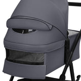 Carucior 3 in 1, Lionelo, Amber Plus, Cadru aluminiu, Cu landou intarit si salteluta moale, Cu scoica auto testata ADAC, Reversibil, Maner ajustabil, Cu accesorii, Cu ventilatie panoramica 3D, Pana la 22 kg, EN1888-1, EN1888-2, EN1466, ECE R129, Gri