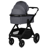 Carucior 3 in 1, Lionelo, Layla, Cadru din aluminiu, Cu landou intarit si salteluta din spuma AiryDots, Cu scoica auto testata ADAC, Reversibil, Cu sistem de ventilatie 3D, Cu accesorii, Pana la 22 kg, EN1888-1 EN1888-2 EN1466 ECE R129, Gri