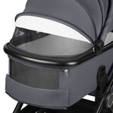 Carucior 3 in 1, Lionelo, Layla, Cadru din aluminiu, Cu landou intarit si salteluta din spuma AiryDots, Cu scoica auto testata ADAC, Reversibil, Cu sistem de ventilatie 3D, Cu accesorii, Pana la 22 kg, EN1888-1 EN1888-2 EN1466 ECE R129, Gri