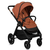 Carucior 3 in 1, Lionelo, Layla, Pana la 22 kg, Cadru aluminiu, Cu landou intarit si salteluta din spuma AirDots, Cu scoica auto testata ADAC, Reversibil, Cu ventilatie 3D, Cu accesorii, EN1888-1, EN1888-2, EN1466, Maro