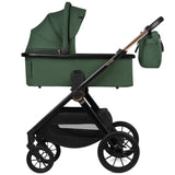 Carucior 3 in 1, Lionelo, Layla, Pana la 22 kg, Cadru aluminiu, Cu landou intarit si salteluta din spuma AirDots, Cu scoica auto testata ADAC, Reversibil, Cu ventilatie 3D, Cu accesorii, EN1888-1, EN1888-2, EN1466, Verde