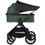 Carucior 3 in 1, Lionelo, Layla, Pana la 22 kg, Cadru aluminiu, Cu landou intarit si salteluta din spuma AirDots, Cu scoica auto testata ADAC, Reversibil, Cu ventilatie 3D, Cu accesorii, EN1888-1, EN1888-2, EN1466, Verde