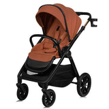 Carucior 3 in 1, Lionelo, Layla, Pana la 22 kg, Cadru aluminiu, Cu landou intarit si salteluta din spuma AirDots, Cu scoica auto testata ADAC, Reversibil, Cu ventilatie 3D, Cu accesorii, EN1888-1, EN1888-2, EN1466, Maro