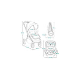 Carucior 3 in 1, Lionelo, Layla, Pana la 22 kg, Cadru aluminiu, Cu landou intarit si salteluta din spuma AirDots, Cu scoica auto testata ADAC, Reversibil, Cu ventilatie 3D, Cu accesorii, EN1888-1, EN1888-2, EN1466, Maro