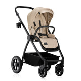Carucior 3 in 1, Lionelo, Meril, Cu landou de dimensiune XL, Reversibil, Cu scoica auto testata ADAC, Cu accesorii, Pana la 22 kg, Conform cu EN1888-1 EN1888-2, EN1466, Bej