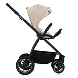 Carucior 3 in 1, Lionelo, Meril, Cu landou de dimensiune XL, Reversibil, Cu scoica auto testata ADAC, Cu accesorii, Pana la 22 kg, Conform cu EN1888-1 EN1888-2, EN1466, Bej