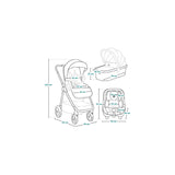 Carucior 3 in 1, Lionelo, Meril, Cu landou de dimensiune XL, Reversibil, Cu scoica auto testata ADAC, Cu accesorii, Pana la 22 kg, Conform cu EN1888-1 EN1888-2, EN1466, Bej