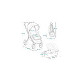 Carucior 3 in 1, Lionelo, Mika Plus, Cadru din aluminiu, Cu landou intarit si salteluta moale, Cu scoica auto testata ADAC, Reversibil, Cu sistem de ventilatie 3D, Cu accesorii, Pana la 22 kg, EN1888-1 EN1888-2 EN1466 ECE R129, Negru